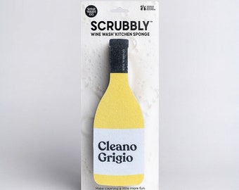 Scrubbly™ Kitchen Cleaning Sponge: Cleano Grigio (Yellow Cleaning Sponge) | Cute Cleaning Product