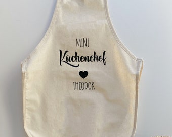 Mini kitchen helper apron with name | Children's apron with name
