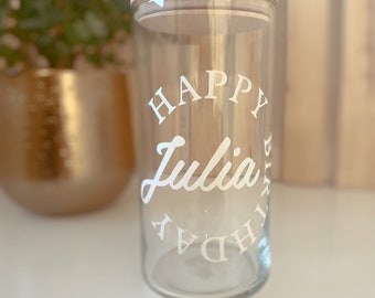 Personalisiertes Geburtstags Vorratsglas Happy Birthday | zum Befüllen |Geburtstagsgeschenk | personalisiertes Geburtstagsgeschenk