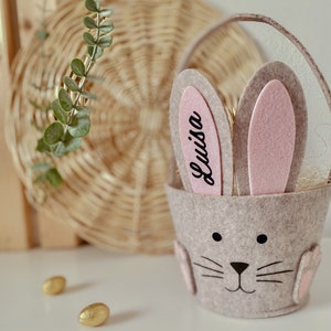Felt Easter basket with name | Personalized Easter baskets “Easter Bunny”