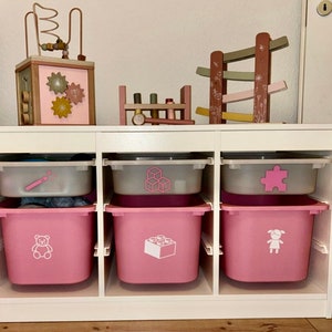 Trofast Aufkleber Ordnungsboxen Aufkleber Ordnung im Kinderzimmer Spielbox Organisation Spielzeugaufbewahrung Sticker Montessori Bild 10