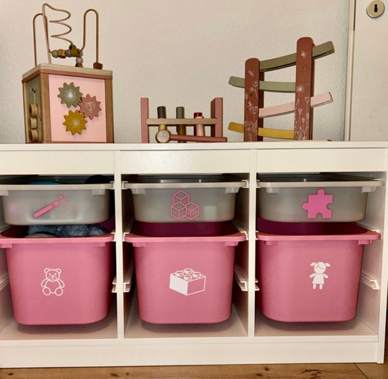 Trofast Aufkleber Ordnungsboxen Aufkleber Ordnung im Kinderzimmer Spielbox Organisation Spielzeugaufbewahrung Sticker Montessori Bild 10