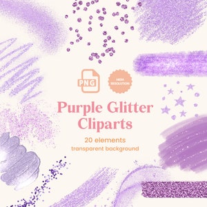 Clipes de Glitter Roxo
