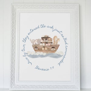 Noahs Ark Nursery/Noahs Ark/Christian Nursery Decor/Christian Wall Art/Bible Verse Wall Art/Nursery Decor/Nursery Wall Art/Kids Room Decor