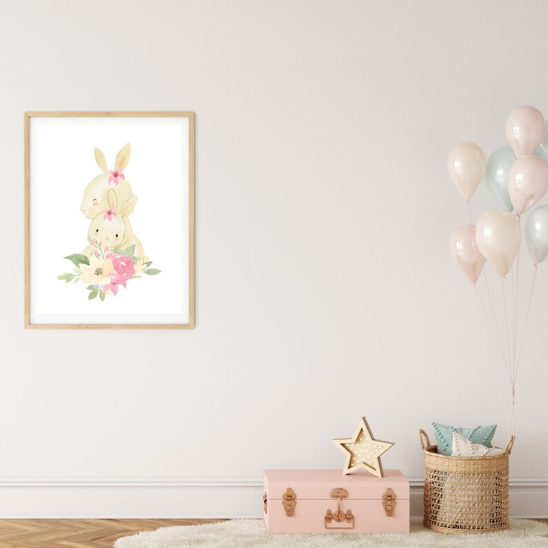 Bunny Nursery Decor/rabbit Nursery Decor/downloadable Prints/woodland ...