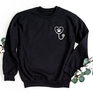 Stethoscope Paw Pocket Sweatshirt, Veterinarian Sweater, Vet Tech Sweater, Veterinarian Gift, Customize Vet Gifts, Personalize Vet Tech Gift image 5