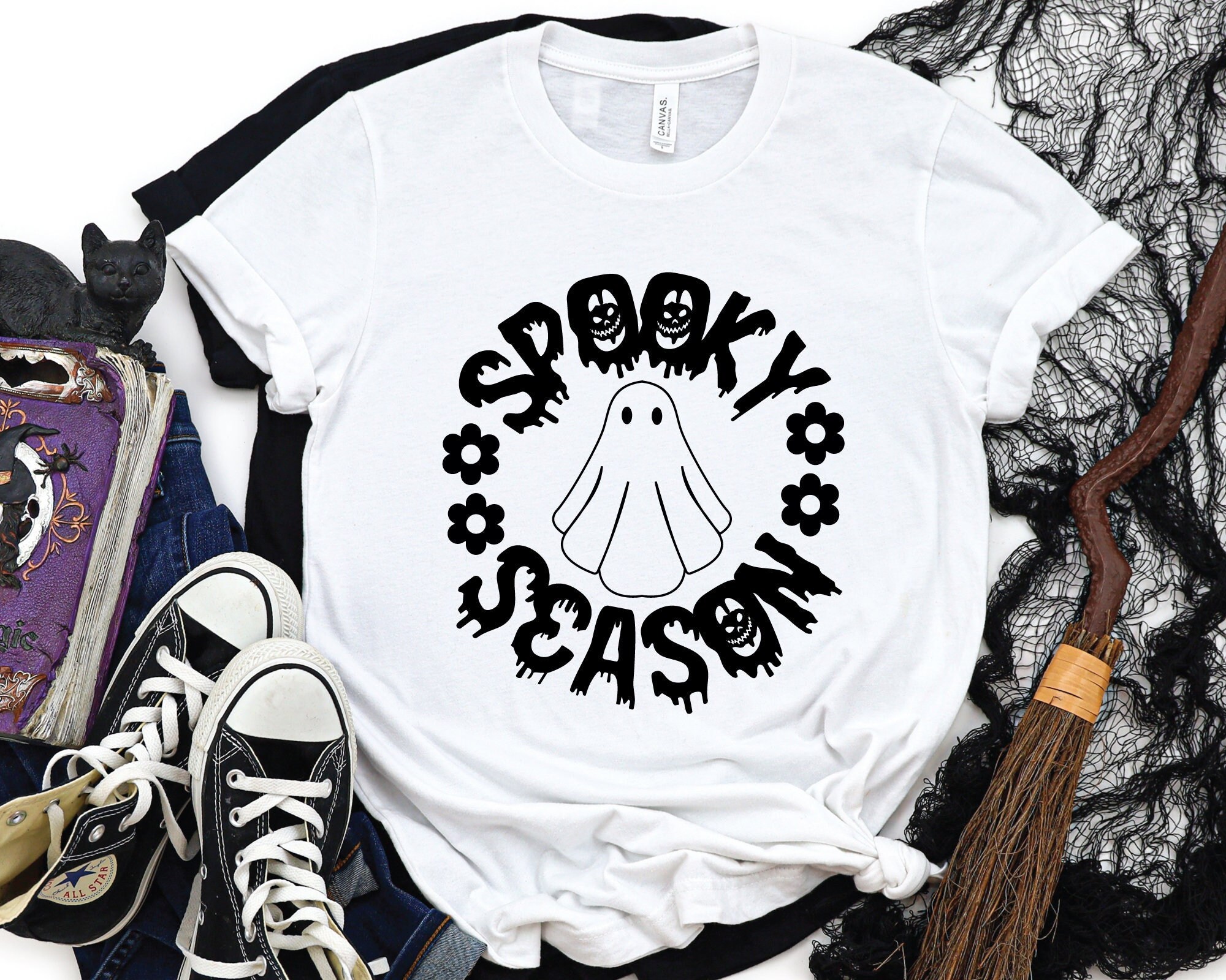 Discover Spooky Season Shirt, Halloween Shirt, Fall Shirt, Spooky Vibes Shirt, Gift For Halloween, Pumpkin Shirt, Ghost Shirt
