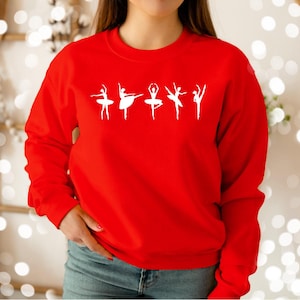 Girls Ballet Sweatshirt, Ballerina Dance Crewneck, Ballet Lover Gift Top, Dancer Pullover, Ballet Practice Outfit, Dance Teacher Shirt image 4
