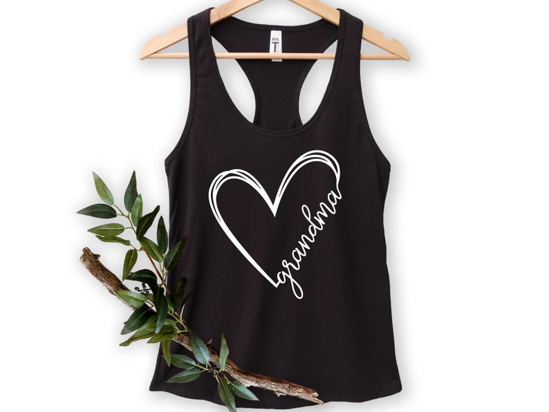 Grandma Tank ,Custom Grandma Gift, Grandma Heart Tank, Funny Grandma Tank, Mothers Day Gift, Grandma Birthday Gift image 2
