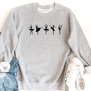 Girls Ballet Sweatshirt, Ballerina Dance Crewneck, Ballet Lover Gift Top, Dancer Pullover, Ballet Practice Outfit, Dance Teacher Shirt image 6