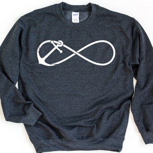 Infinity Anchor Sweatshirt, Infinity Anchor Crewneck Pullover, Sailor Sweatshirt, Gift For Sailor, Anchor Gift, Unisex Anchor Sweater