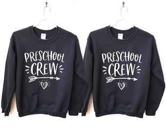 Preschool Crew Sweatshirt, Preschool Teacher Pullover, First Day Of Preschool Crewneck Sweat, Back To School Sweater, Teacher Team Pullover