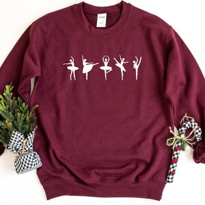 Girls Ballet Sweatshirt, Ballerina Dance Crewneck, Ballet Lover Gift Top, Dancer Pullover, Ballet Practice Outfit, Dance Teacher Shirt image 3