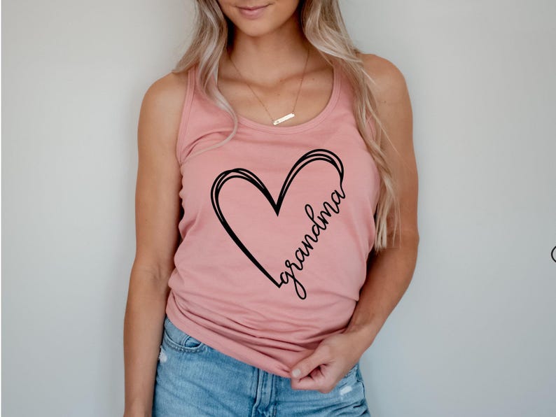 Grandma Tank ,Custom Grandma Gift, Grandma Heart Tank, Funny Grandma Tank, Mothers Day Gift, Grandma Birthday Gift image 4
