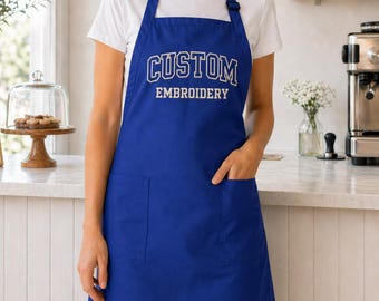 Personalized Embroidery Apron - Custom Name Print with Pockets