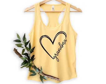 Grandma Tank ,Custom Grandma Gift, Grandma Heart Tank, Funny Grandma Tank, Mothers Day Gift, Grandma Birthday Gift