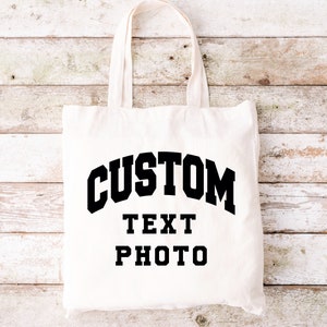 Design Your Own: Left Aligned Text Custom Tote Bags