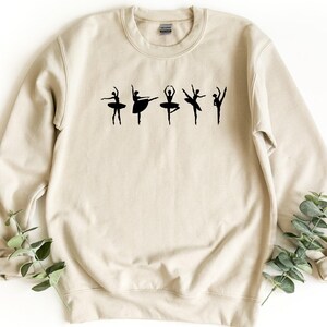 Girls Ballet Sweatshirt, Ballerina Dance Crewneck, Ballet Lover Gift Top, Dancer Pullover, Ballet Practice Outfit, Dance Teacher Shirt image 5