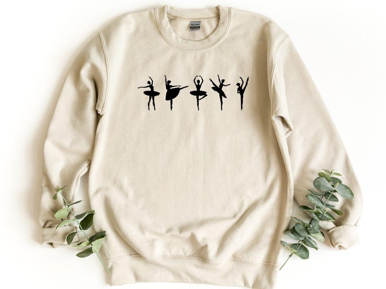 Girls Ballet Sweatshirt, Ballerina Dance Crewneck, Ballet Lover Gift Top, Dancer Pullover, Ballet Practice Outfit, Dance Teacher Shirt image 5