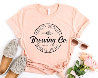 Brewing Co Shirt, Funny Breastfeeding T-Shirt, Mamas Boobery T-Shirt, Breastfeeding Brewery Tee, New Mom Gift, Baby Shower Gift