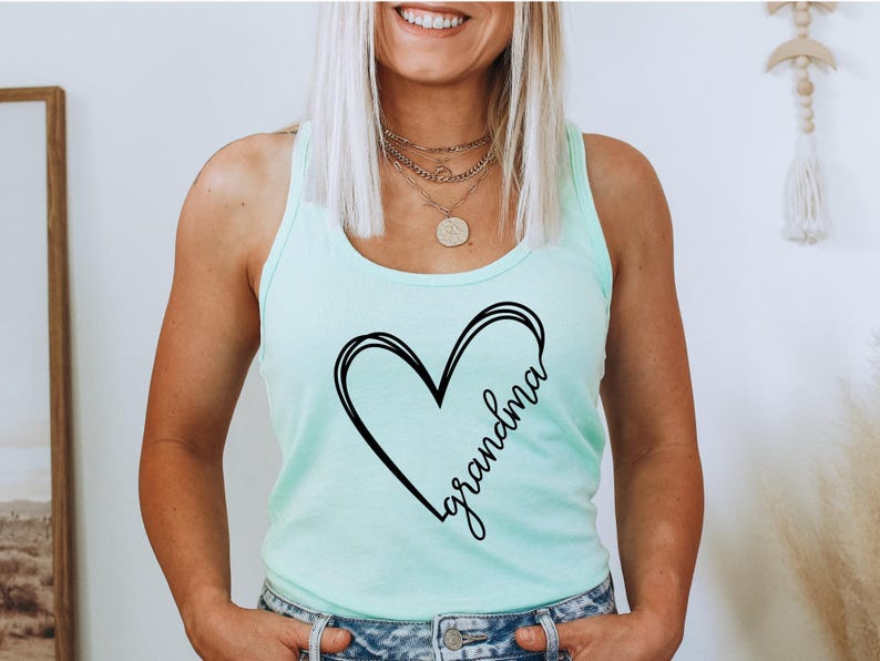 Grandma Tank ,Custom Grandma Gift, Grandma Heart Tank, Funny Grandma Tank, Mothers Day Gift, Grandma Birthday Gift image 5
