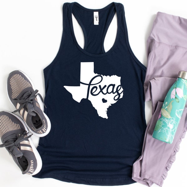 Texas Tank Top, Texas Map Silhouette Tank Tops, Texas State Racerback Tank Top, Gift For Texas Lover, Texas Home Shirt, Texas Lover Shirt