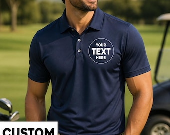 Custom Logo Polo Shirt - Personalized Text Team, Corporate, and Golf Styles