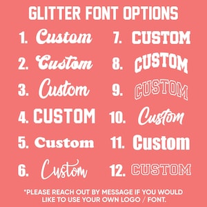 Glitter font options