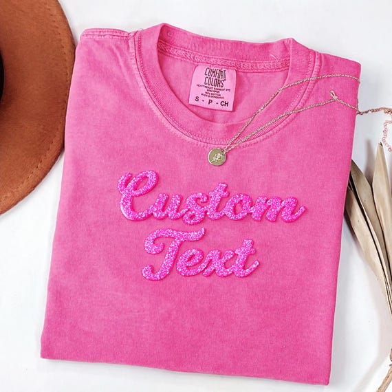 Unisex Glitter Puff T-Shirt, Vintage Style (S-4XL, Custom Text)