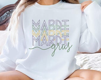 Mardi Gras Sweatshirt, Mardi Gras Carnival Crewneck, Family Carnival Pullover, Mardi Gras Gift, Mardi Gras Party Sweatshirt