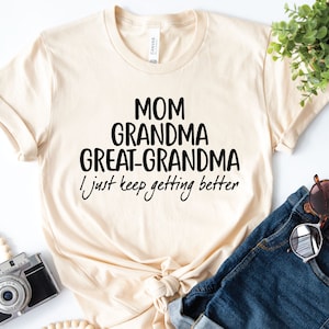 Shirt moeder oma overgrootmoeder, familieshirt voor meerdere generaties, cadeau moeder dochter, verjaardagsshirt oma, shirt Moederdagcadeau, top
