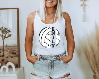 Volleyball Player Name Tank Tops, Custom Volleyball Tank Top, Personalized Volleyball Racerback Tank Tops, Volleyball Team Tank Top