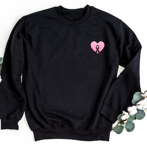 Breast Cancer Sweatshirt, Pink Ribbon Pullover, Cancer Support Crewneck Sweatshirt, Cancer Ribbon Sweatshirt, Breast Cancer Awareness Sweat