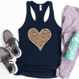 Leopard Heart Print Tank Top - Soft, Lightweight