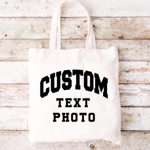 Personalized Tote Bag - Custom Text and Logo, Durable Cotton Canvas