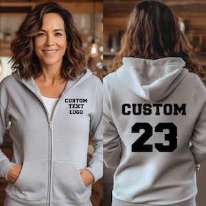 Custom Zip Up Hoodie, Custom Logo Hoodie, Personalized Text SweatShirt, Team Logo Zip Up Hoodie, Personalized Hoodie, Your Text Hoodie