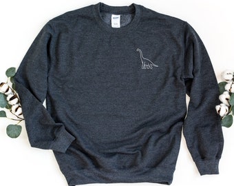 Dinosaurier Sweatshirt, Tasche Dino Pullover Sweatshirt, Brachiosaurus Pullover, Brontosaurus Sweatshirt, Dino Rundhals Sweatshirt