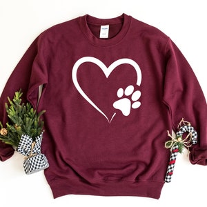 Hondenliefhebber sweatshirt, hartpion sweatshirt, dierenliefhebber trui, cadeau voor hondenliefhebber, hondentrui, huisdier crewneck, schattige hondentrui