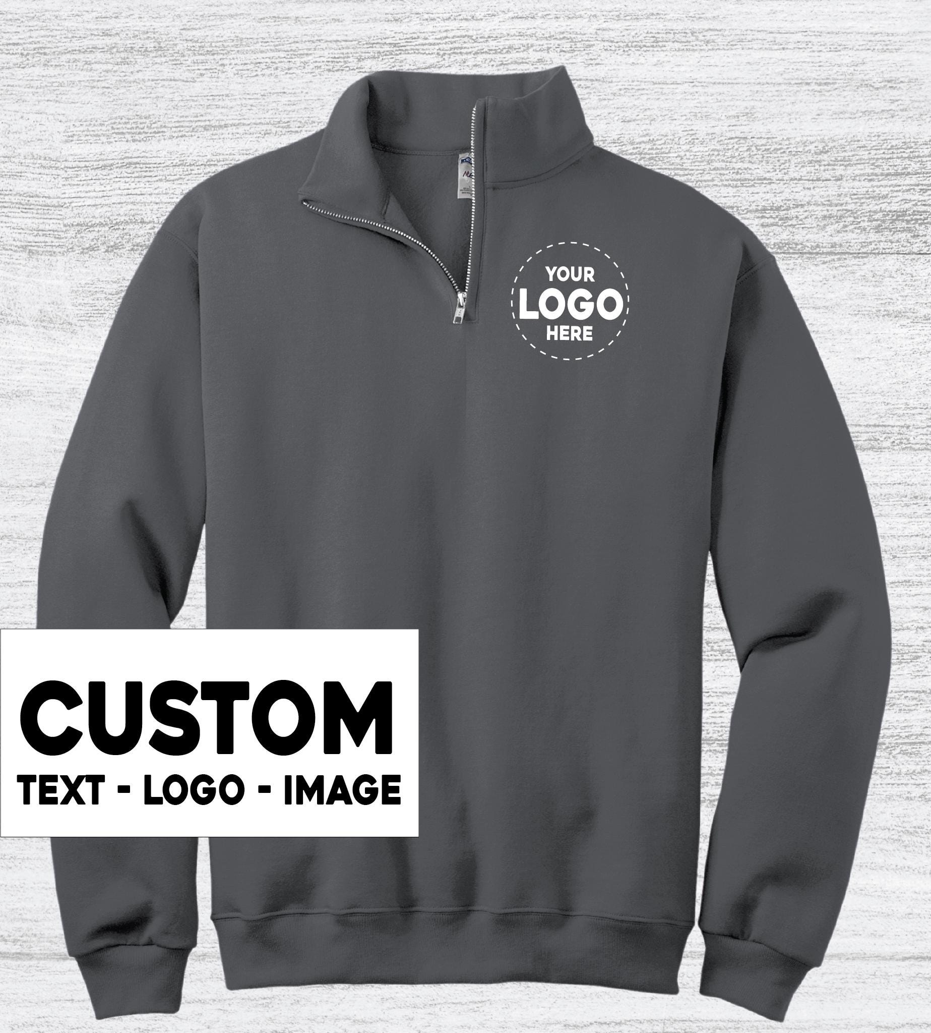 Custom Embroidery Custom Quarter Zip Sweatshirt Jumper
