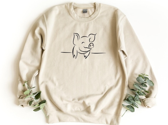 Pig Sweatshirt, Pig Lover Gift, Pig Sweater, Pig Gifts, Farm Sweatshirt, Pig Oversize Sweatshirt, Pig Crewneck
