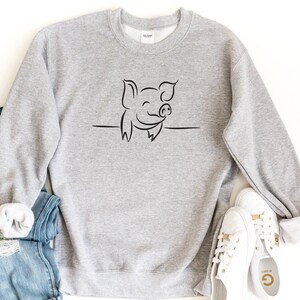 Pig Sweatshirt, Pig Lover Gift, Pig Sweater, Pig Gifts, Farm Sweatshirt, Pig Oversize Sweatshirt, Pig Crewneck image 6