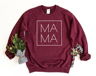 Mama Sweatshirt , Gift for Mama, Mother Crewneck Sweatshirt, Mom Life Sweater, Mom Love Pullover, Family Sweatshirt, Cute Mom Sweater