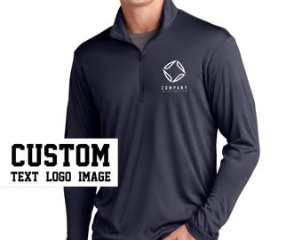 Custom Logo Quarter Zip – Performance Fit Sweatshirt, Moisture-Wicking, Great for Company or Team Uniforms