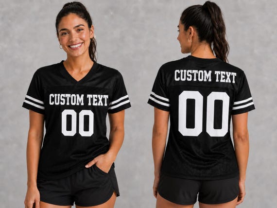 Custom Team Jersey - Women's Game Day Shirt with Name and Number