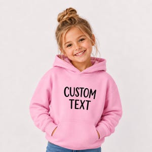 Custom Text Youth and Toddler Hoodie, Custom Name or Logo