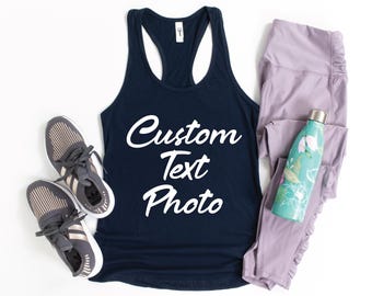 Custom Tank Top, Custom Logo Tank Top, Your Design Here Tank Tops, Woman Racerback Tank Tops, Personalized Racerback Tank Top