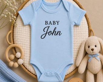 Baby Onesie: Custom Embroidered Name - Newborn Gift