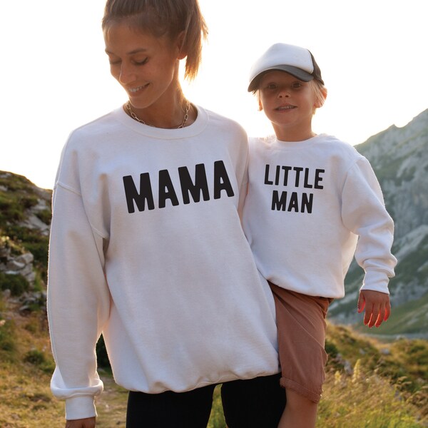 Mama and Little Man Matching Sweatshirts, Mama and Mama's Boy Set, Mommy and Little Man Outfits, Matching Mommy and Son, Mothers Day Gift