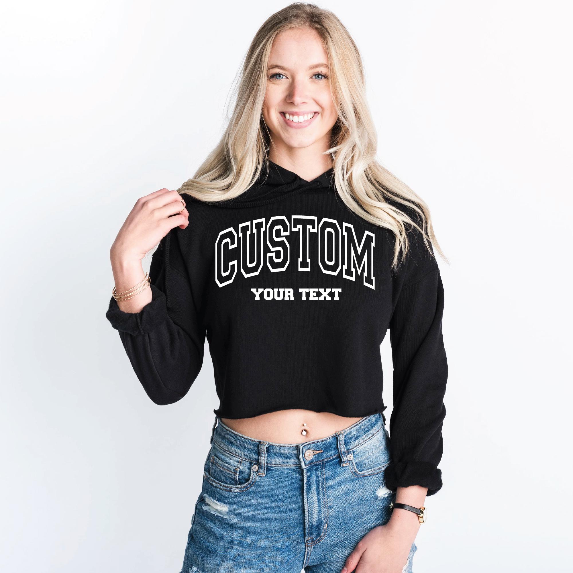 Sweats à capuche courts personnalisés, Sweat à capuche court personnalisé, Sweats à capuche d'équipe, Sweat à capuche court pour femme, Sweat à capuch