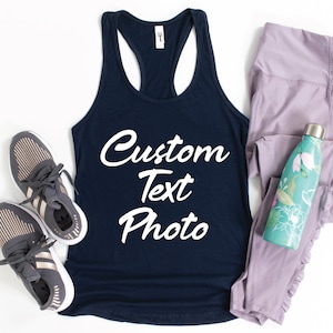 Custom Tank Top, Custom Logo Tank Top, Your Design Here Tank Tops, Woman Racerback Tank Tops, Personalized Racerback Tank Top